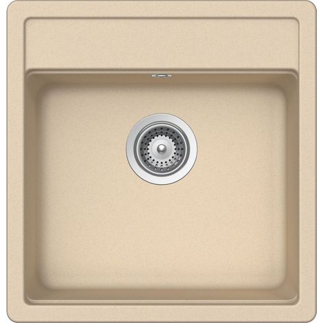 Granitspüle Victory S490.80 - creme, ab 50er Unterschrank, 490 x 510 mm inkl. Drehexcentergarnitur