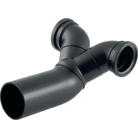 Geberit PE Manguito doble de 90° acodado, para WC suspendido, DN 100 / 100 / 100, 367.904.16.1