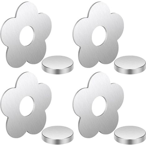 Lot de 4 Poids de Nappe en Acier Inoxydable,Pince MagnéTique pour Nappe, pour l'extérieur, pour Rideaux de Douche, pour Tableau Blanc et réfrigérateur (1/5)