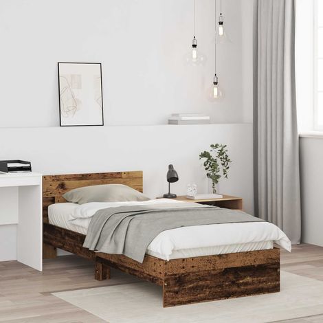 vidaXL Struttura letto con testata Legno antico 80 x 200 cm