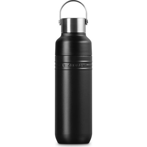 Le Creuset ONTHEGO500MB Borraccia Termica Doppia Parete Isolata 500 ml Apertura Stretta e Ampia Base Antiscivolo in Silicone colore Nero opaco