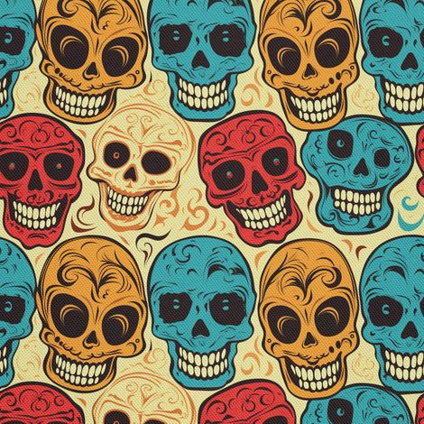 Tela Oxford decorativa para exteriores - Motivo de calavera I DX4065 (1/5)