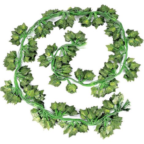 Lot de 12 feuilles de lierre artificielles pour décoration murale suspendue (1/5)