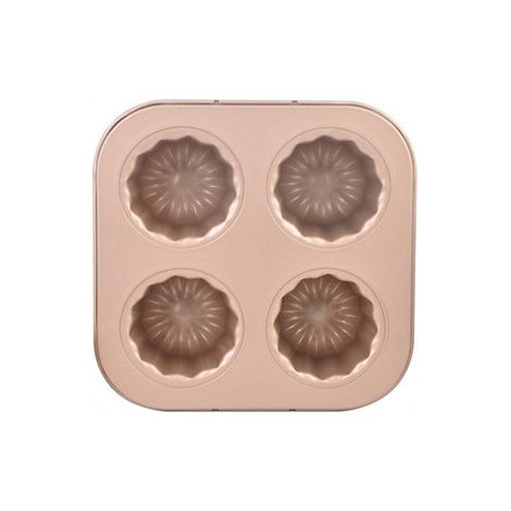 Moule gâteau acier carbone 4 cavités rose doré (1/5)