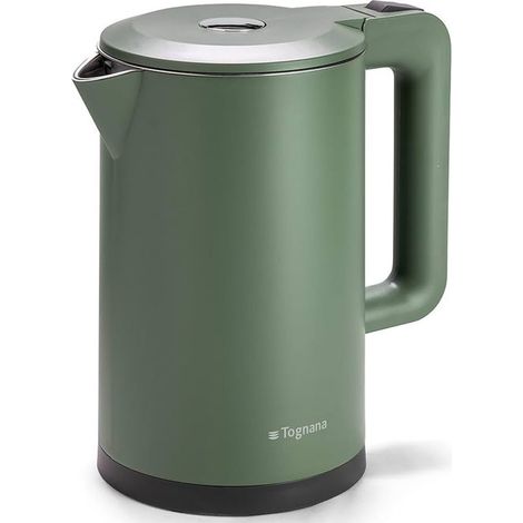 Tognana bollitore elettrico senza fili Iridea, 1,7 litri, 2150 W, base girevole 360°, pareti fredde, grigio perla