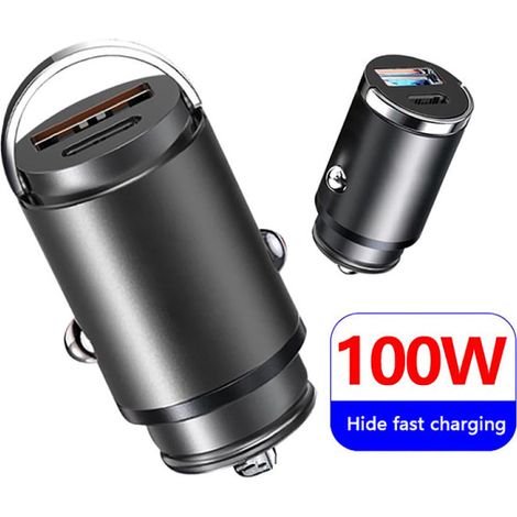 Adaptateur secteur USB 100 W avec charge rapide, USB-A et USB-C, noir - AquaForge (1/5)