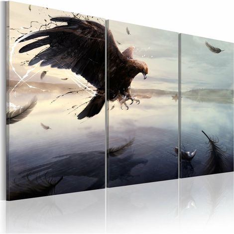 Tableau aigle au dessus du lac - 120 x 80 cm (1/4)