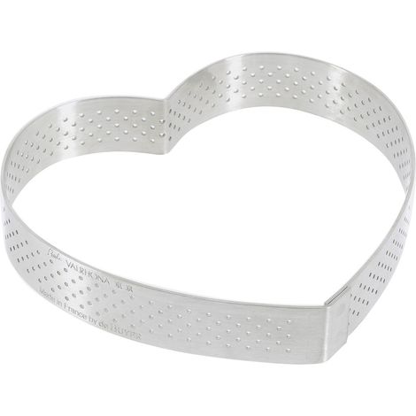 Cercle forme cur inox 12 cm perforé bord droit deux parts (1/5)