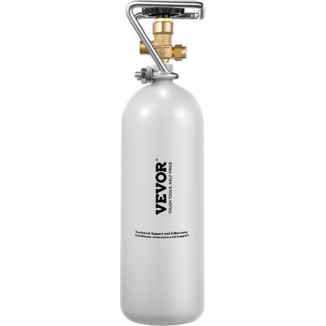 Tanque de Aire de Dióxido de Carbono con Revestimiento en Aerosol Gris, Cilindro de Acero de Aleación Nuevo 2 kg, para Dispensar Cerveza de Barril y Hacer Refrescos, 115 x 115 x 445 mm (1/5)