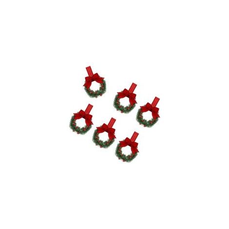 Weihnachtskranz für Schaufenster, 6-teilig, 13 cm künstlicher Beerenkranz, für die Weihnachtsdekoration im Innen- und Außenbereich. - Crezuo