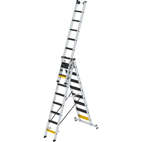 MUNK Stufen- Mehrzweckleiter mit Wandlaufrollen, clipstep R13 und Nivello® Traverse 3x8 Stufen (1/5)