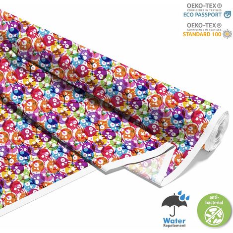 OUTDOOR DEKOSTOFFE OXFORD - Motiv Schädel mit Herzen