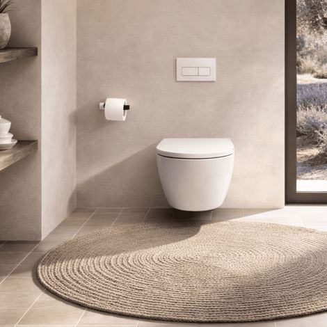 Inodoro Suspendido Blanco Mate SOULHOME con Tapa de Cierre Suave (Soft-Close) y Fijaciones Ocultas - Pack Taza WC y Asiento Slim (1/5)