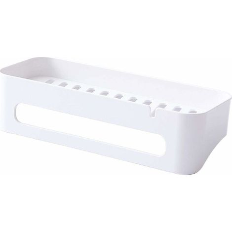 royaluxe - Étagère de Salle de Bain Auto-Adhésif avec 4 Crochets, Organiseur de Salle de Bain pour Shampooing Savon et Cuisine Serviteurs de Douche (1/5)
