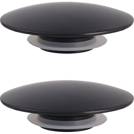Bouchon de vidange pour lavabo, 66 mm, noir mat, bouchon de vidange pour lavabo de salle de bain, pièce de rechange pour la plupart des lavabos de cuisine ou de salle de bain