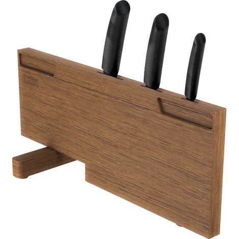 Planche à découper - Couleur Noyer + set de 3 couteaux - Franke