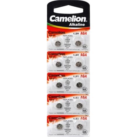 Camelion  AG4/LR66/LR626/377  Batterie alcaline a bottone  10 pezzi