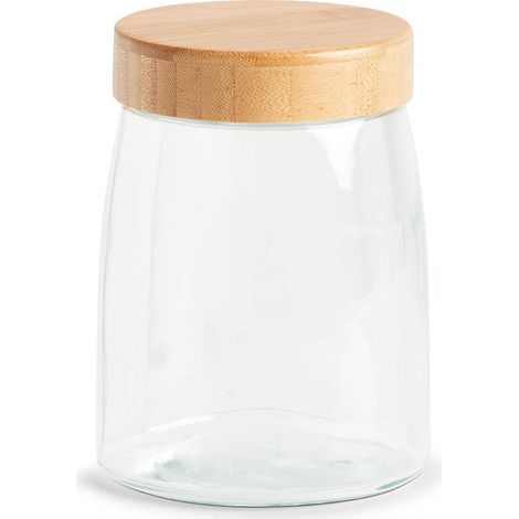 Glasbehälter mit luftdichtem Bambusdeckel, 1300 ml