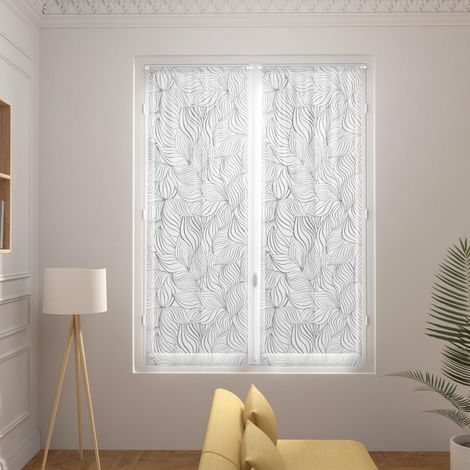 Soleil D Ocre – Brise bise 60x120 cm – 100% polyester dévoré – Motif végétal chic – Passe tringle – Lavage en machine à 30°C