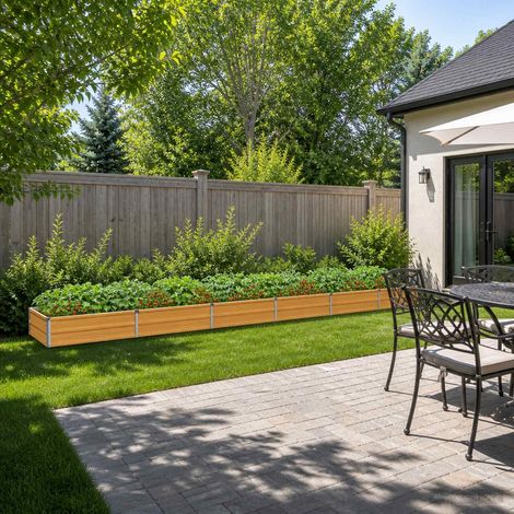 vidaXL Cama de Jardín Elevada Natural 480 x 80 x 24 cm (1/5)