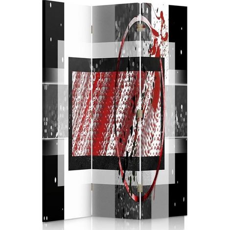 Paravento bilaterale 360, Astrazione in nero e rosso - 110x170 (1/5)