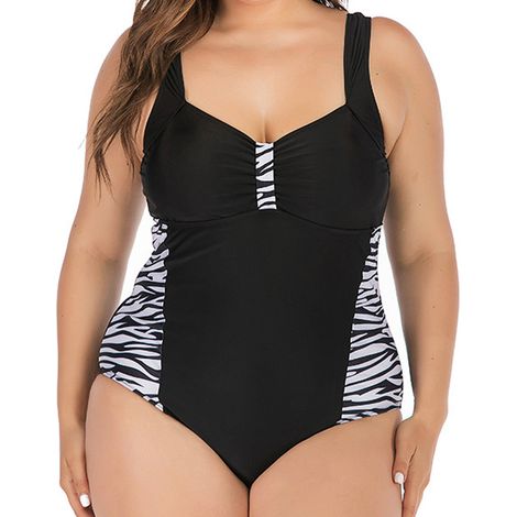 Maillot De Bain Une Piece - Taille Plus - Pour Femme - Design Amincissant - 6 Tailles Disponibles (1/5)