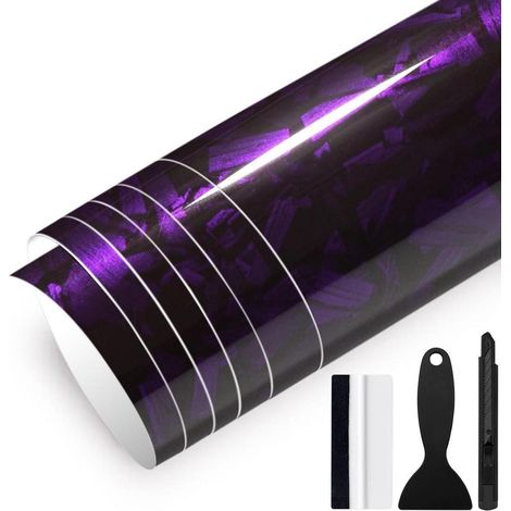Autofolie Carbon Lila Glanz 150x30cm, Blasenfrei, Inkl. Werkzeug-Kit (1/5)