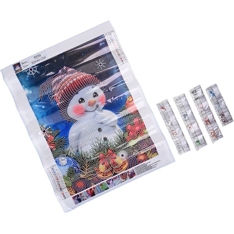 Tableau strass motif bonhomme de neige de Noël à faire soi-même, décoration murale pour la maison, 30 x 40 cm, T070 (1/5)