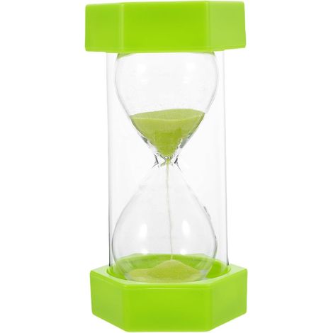 PACKOVE Minuteur Sablier en Verre Vert Clair, Forme Hexagonale Petite (1/5)