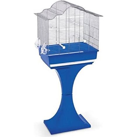 TRADE SHOP - Gabbia Per Uccelli Sophia Metallo Plastica Con Supporto Piedistallo 62x40x134cm -