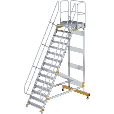 Günzburger Steigtechnik Escalier à plate-forme 60° mobile Largeur de marche 1 m 15 marches - 600755