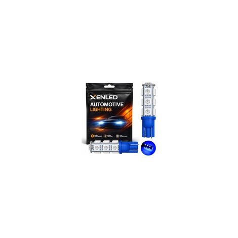 2 x AMPOULES W5W - 13 LEDS BLEUES - LED SMD5050 - 13 leds - T10 W5W - Lampe de voiture LED (1/4)