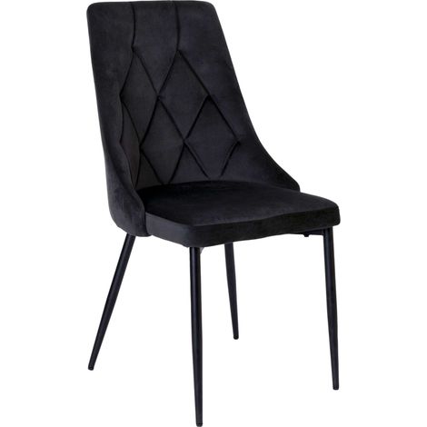 LINCOLN VELVET Stuhl mit schwarzem Samtbezug