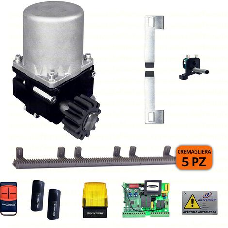 Kit Motore 300kg Scorrevole Automatico Con 5 Mt Cremagliera Nylon 230v Kv3