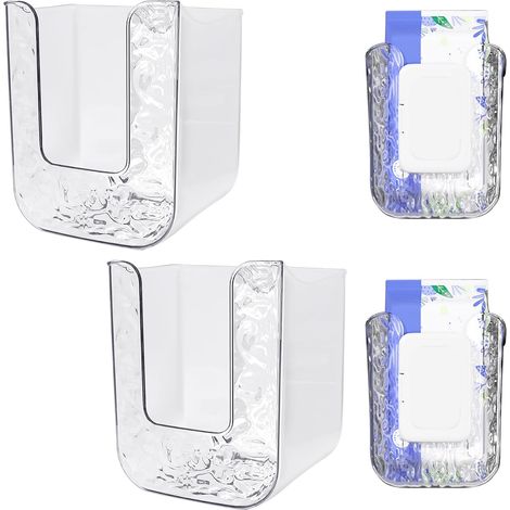 Juego de 2 dispensadores de toallitas húmedas, de montaje en pared para baño, cocina, dormitorio, hogar.