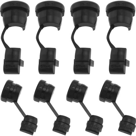 Lot de 8 bagues de protection rondes noires pour câble électrique (4 pièces 6N-4 et 4 pièces 4N-4) (1/5)