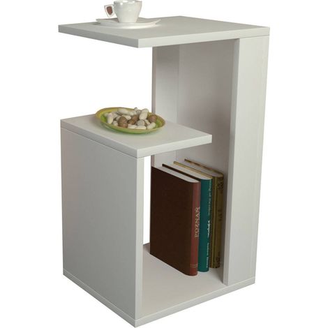 Table d'appoint en bois "Sister" - 35 x 29 x 60 cm - Blanc
