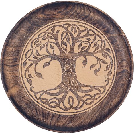 Signes Grimalt Plato Decoracion Plato Árbol De La Vida Bandejas Marrón 22x22x3cm 22730 (1/3)
