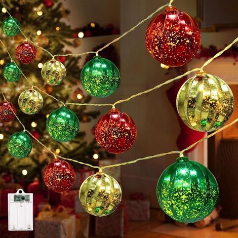 Weihnachtslichterkette – 3 m, 20 Lichter mit Batteriefach, Batterien nicht enthalten – Geeignet für die Weihnachtsdekoration im Innen- und Außenbereich (1/5)