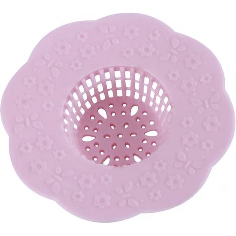 Neuer, heiß begehrter, blumenförmiger Silikon-TPR-Siebeinsatz für Küchenspülen, Badezimmer-Duschabflüsse, Waschbeckenabdeckung, Spülbecken-Sieb, Abfluss-Haarfilter, rosa