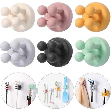 6 pcs Toothbrush Holder - Multifunctional Hook Waterproof (1/5)