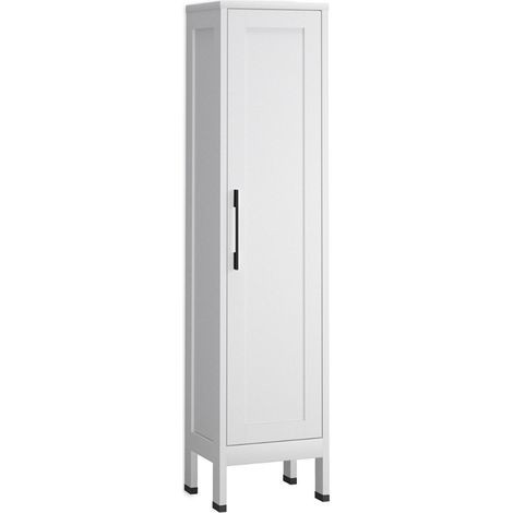 Columna Baño a Suelo 1 Puerta 160 x 35,7 x 32,5cm Blanco Mate Tirador Negro