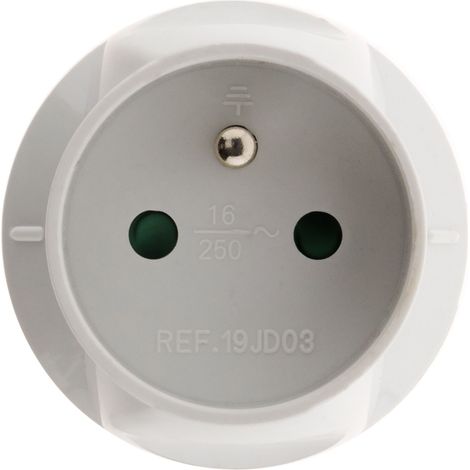 Zenitech – Adaptateur électrique 20A vers 16A – Tension 230V – Ampérage 16A – Puissance 1320W – Blanc – Norme CE (1/5)