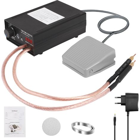 Saldatrice a punti regolabile per batterie 8000W, saldatrice a punti portatile 0,1-0,3 mm con doppia uscita a impulsi, velocità regolabile da 1 a 9 tramite pedale per la produzione di pacchi batteria