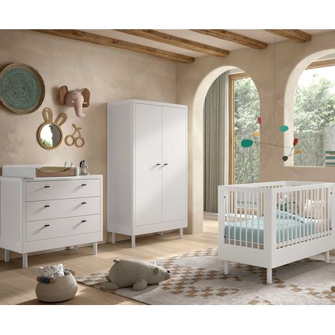 Chambre bébé Forrest: lit bébé 60x120cm, commode avec plan à (1/5)
