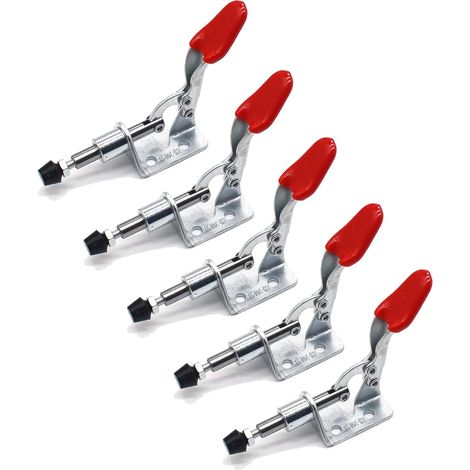 Lntyq 5 Pcs Pince Horizontale, Outil à Main à Action Push-Pull, Dégagement Rapide Basculer La Pince, Pour Le Fonctionnement De La Machine, La Menuiserie, Le Soudage (Force De Serrage De 45 Kg)