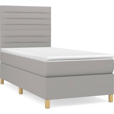 Maison Exclusive - Boxspringbett mit Matratze Hellgrau 90x190 cm