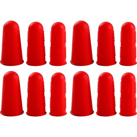 Lot de 12 protège-doigts en silicone pour pistolet à colle chaude, cire, résine, miel, adhésifs, scrapbooking et couture, disponibles en 3 tailles. (1/5)
