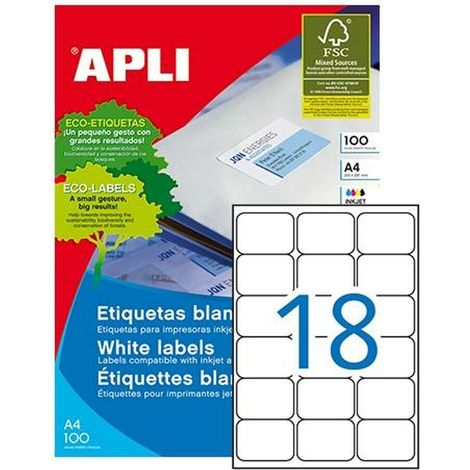 Labels Round corners 63.5 x 46.6mm etiqueta autoadhesiva Blanco 1800 pieza(s) (1/3)