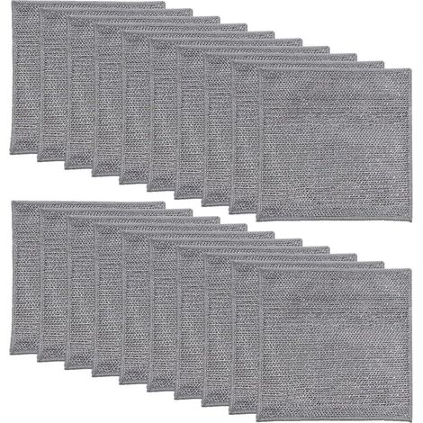 Lntyq Lot de 20 Chiffons de Nettoyage, Chiffon Microfibre pour Vitres Miroirs Carreaux Carrosserie Ménage Salle de Bain, Chiffons à Vaisselle en Fil de Fer Polyvalents (1/5)